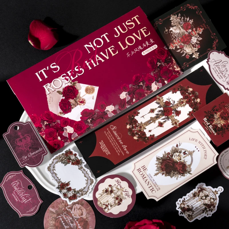 

4 упаковки/лот, не только розы, но также любовь серии, милые милые декоративные наклейки в стиле ретро