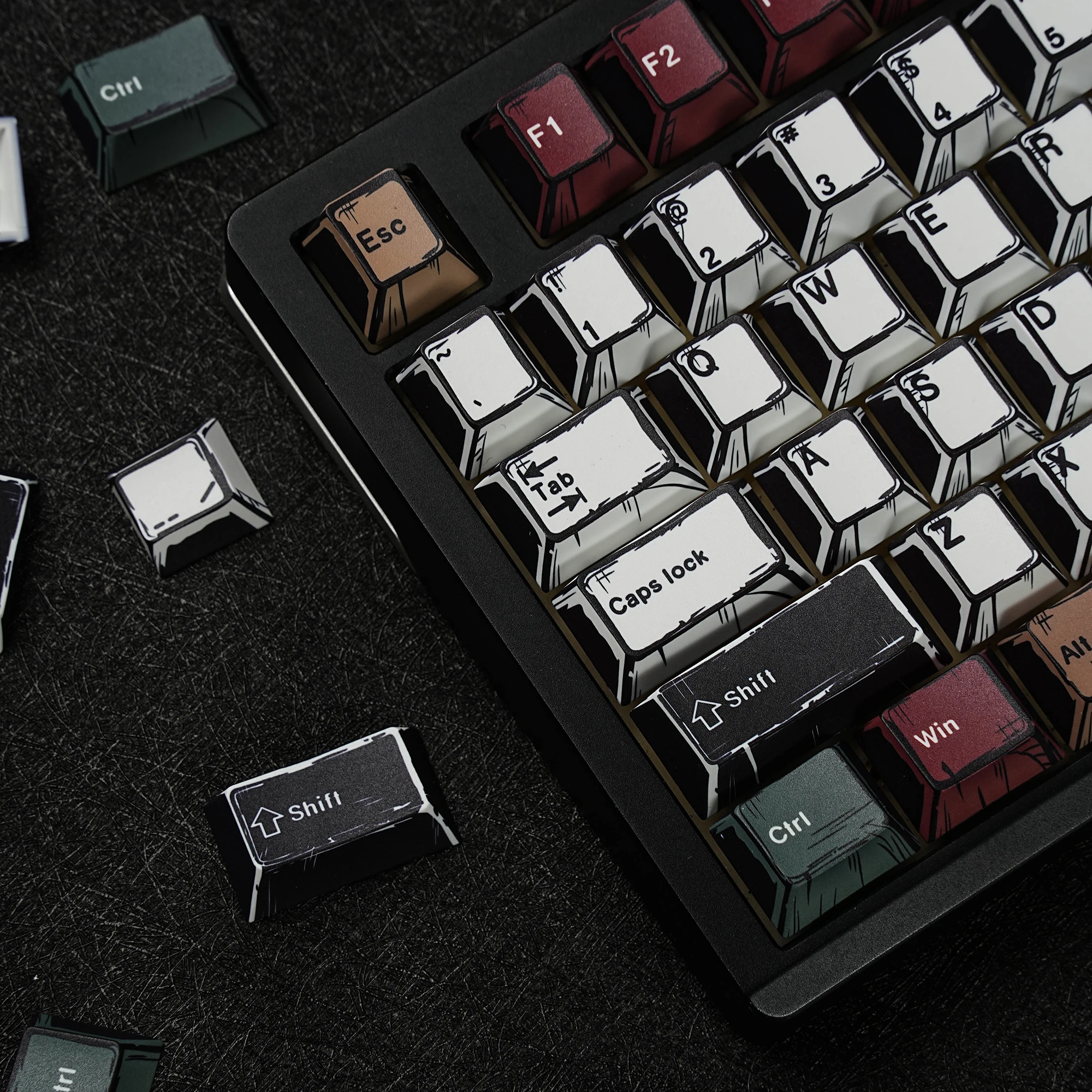 

JCM Keycaps German/Spanish/French/Russian Cherry Profile PBT 143 Keys Dye-Sub For Mechanical keyboard MX Switches ISO Layout