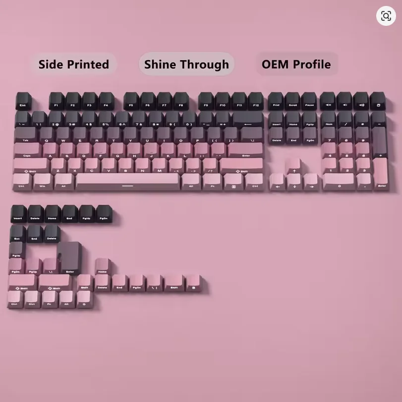 2026 New Gradient Keycap Set for MX Switches, 135 Keys PBT Double-Shot Shine-Through & Side Print, OEM Profile for Mac/Window/pc