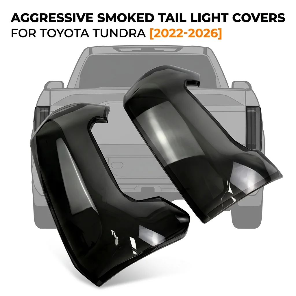 For 2022-2026 Toyota Tundra Car Tail Light Guard Lamp Cover ABS Taillight Protector Smoked Black Auto Accessories