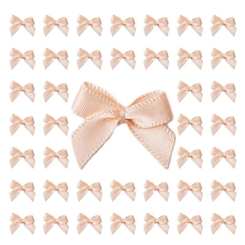200Pcs Bowknot Mini Satins Ribbon Bows for Girls Dress Hair Accessories Crafting
