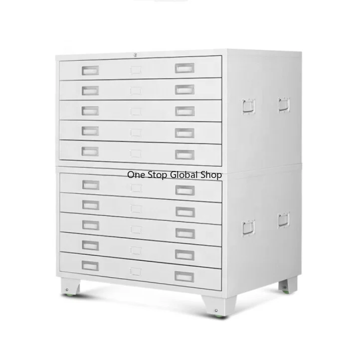 Cabinet Steel Multi-drawer Retractable Space-saving Office Drawing Cabinet A0/A1 Engineering Drawing School Workshop Warehouse