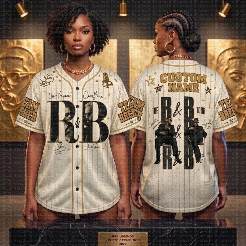 Usher_Chris_Brown_ Baseball Shirt, Customized R&B Concert T-shirt, Personalized Name_2026_ Tour Costumes, Fan Costumes_-Etsy