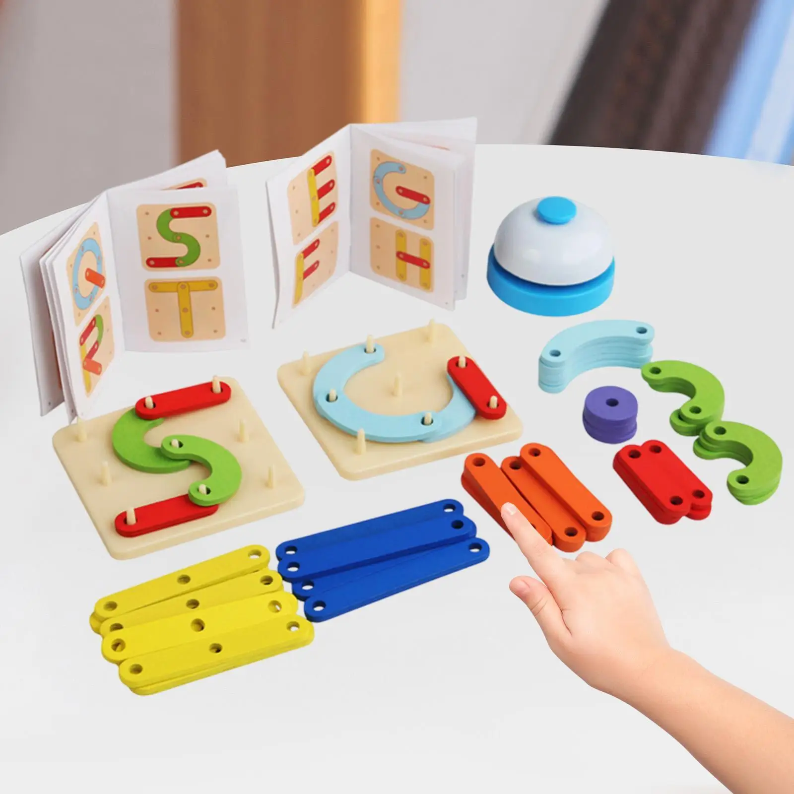 ألغاز الألغاز الجيولوجية الخشبية للأطفال، ألغاز لوحة الوتد للتعرف على الألوان #4