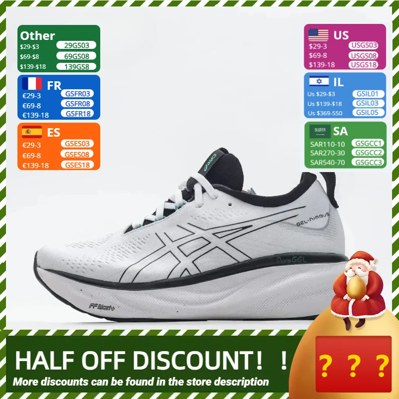 Asics Nimbus 25 Men Running Shoes Tenis Cushion Low-top Anti-slip Breathable Lightweight Sneaker