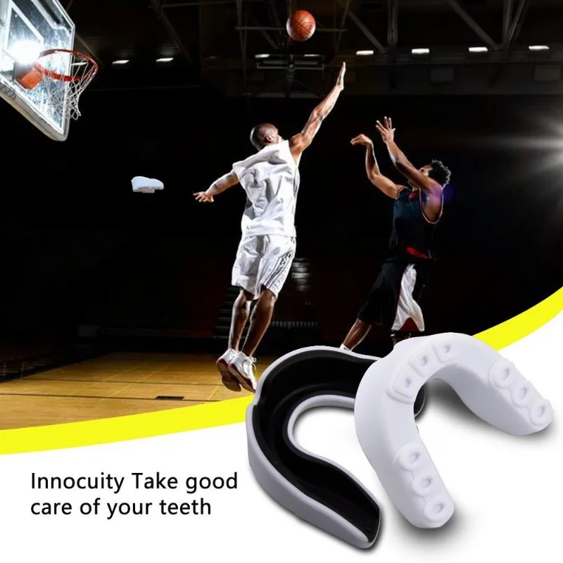 Boxing Sanda Sports Mouth Protector Boxing Gum Shield Mouth Guard EVA Mouth Protector Double Colored for Kickboxing Sport Equip