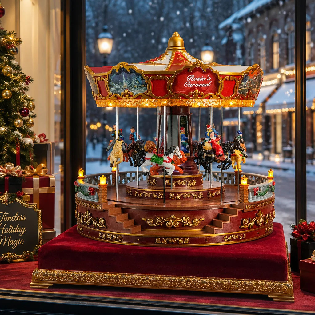 LED carousel amusement park gifts, handicrafts, ornaments, European crafts, Christmas luminous ornaments