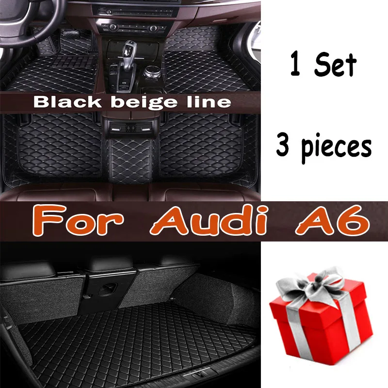 

Car Floor Mats For Audi A6 C6 4F C7 4G Avant Wagon 2007~2018 Luxury Leather Mat Anti Dirt Pad Durable Carpet Car Accessories