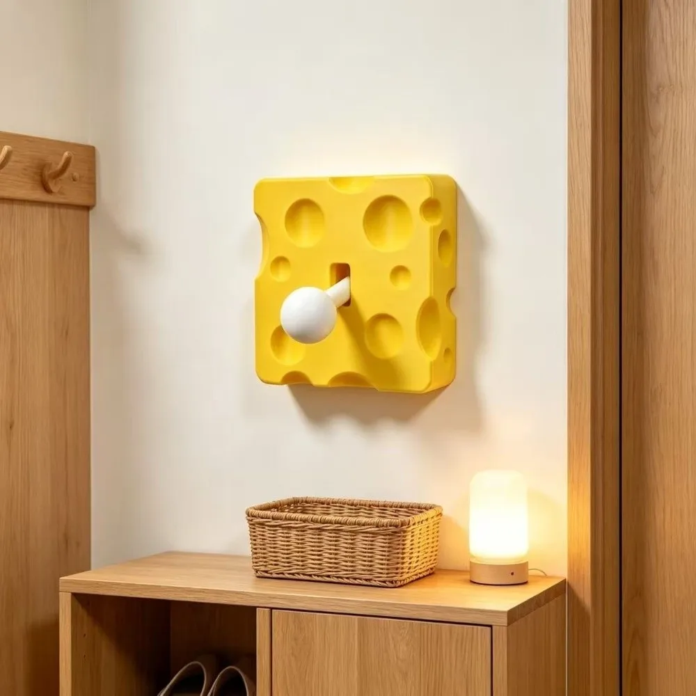 Wall Switch Accessories Cheese Shaped Switch Cover 86-Type 3D Printed Switch Protector Retro Creative Switch Panel Living Room