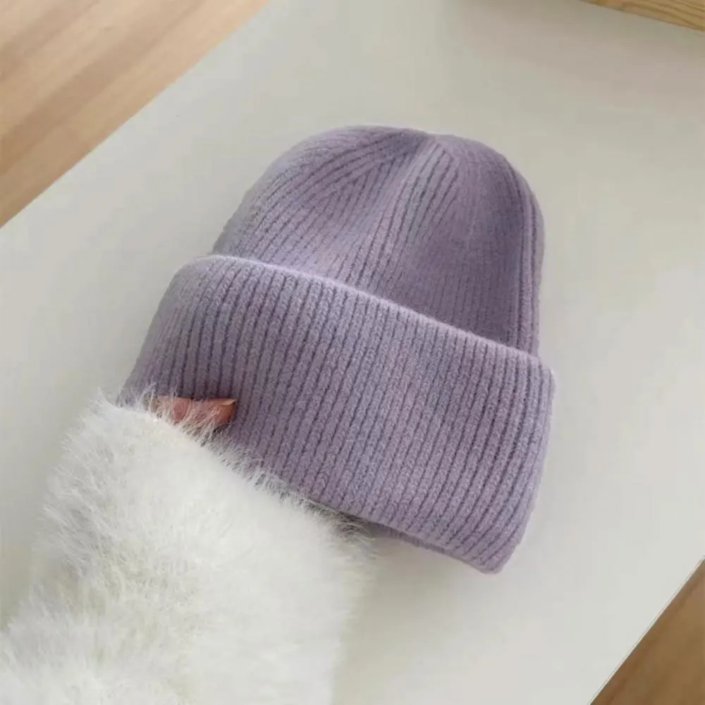 Winter Hats For Women Rabbit Fur Knitted Beanies Curled Thickened Keep Warm Bonnet Female Soft Beanie Ski Cap Baggy Cap