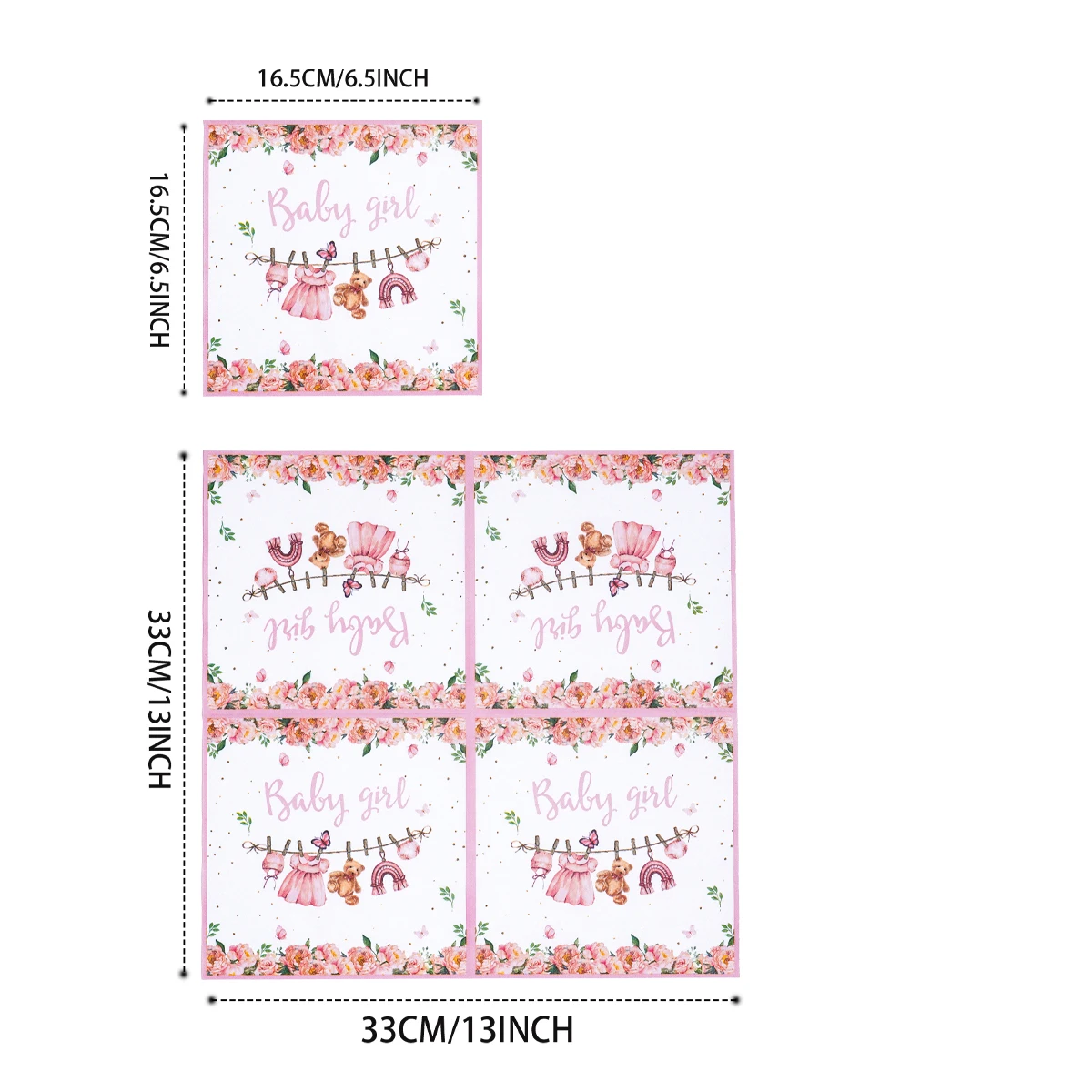 Pink Floral Baby Girl Disposab - Pattern Tissue Paper recension och pris