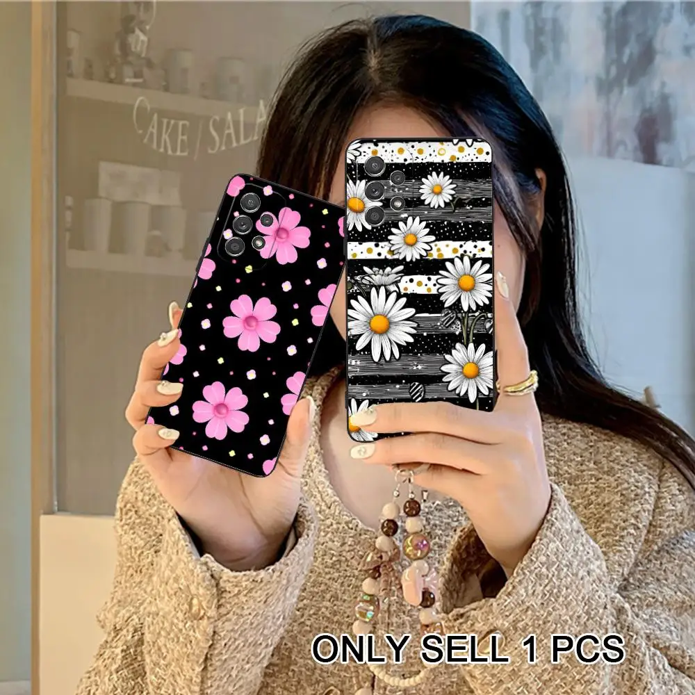 Flowers Art Phone Case for Samsung Galaxy A26 25 24 23 22 21 17 16 15 14 13 12 11 5G Soft TPU Shockproof Cover