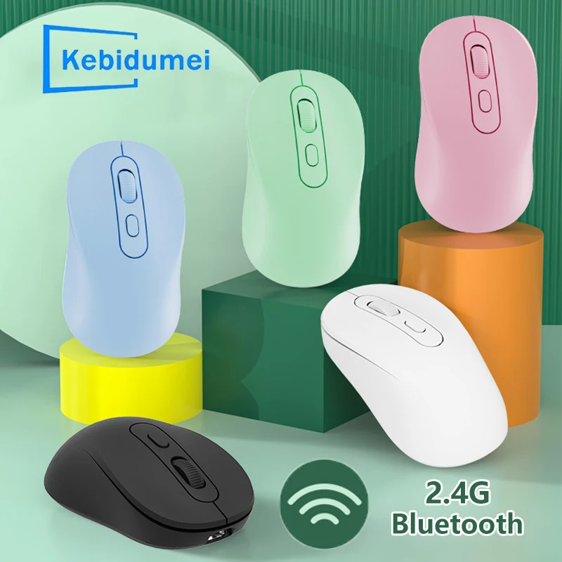 1600DPI Adjustable Wireless Bluetooth Mouse 2.4G Dual-Mode TYPE-C Charging Ergonomic Mute Mouse for Huawei Samsung Office Laptop