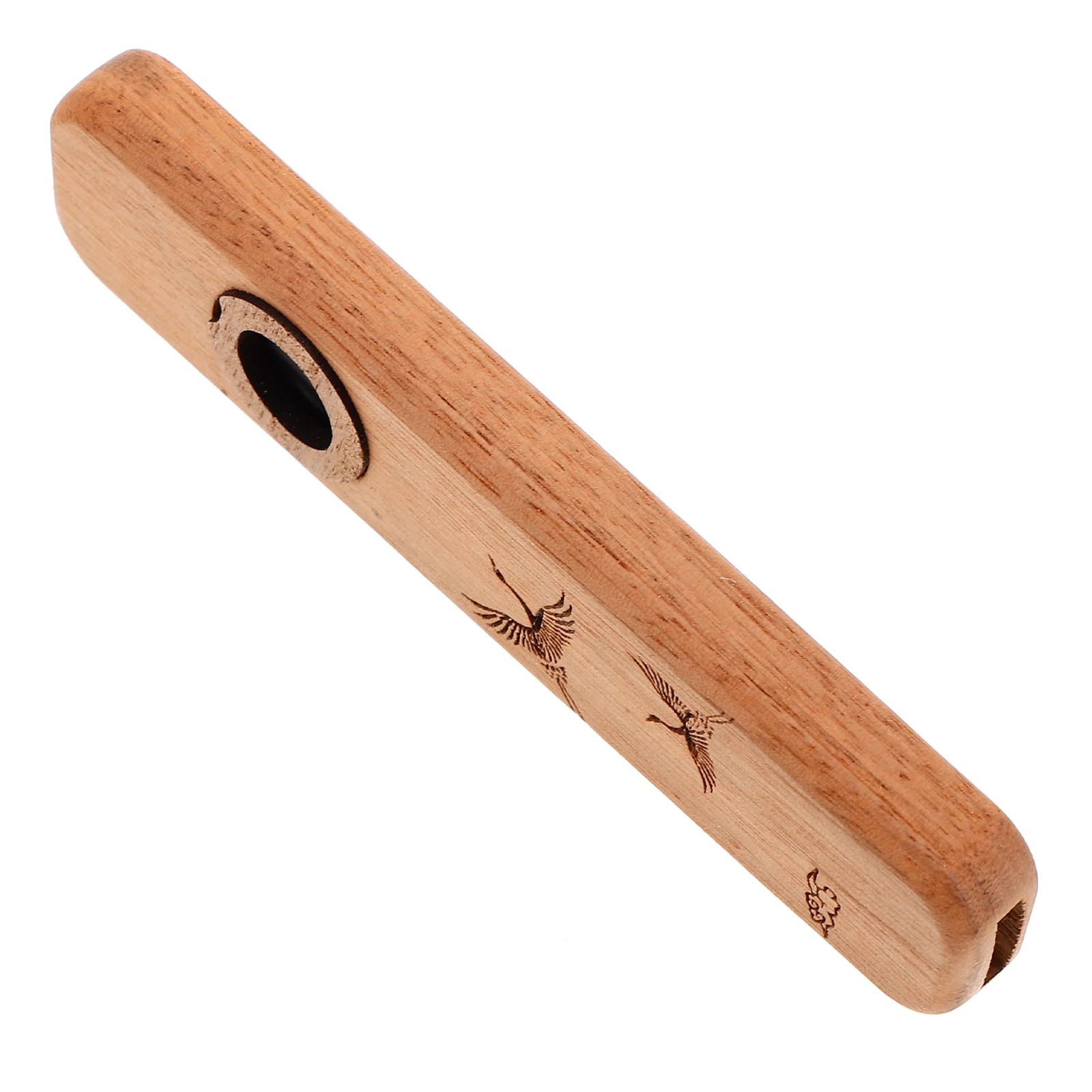 

Black Walnut Flute Adult Musical Instrument Kazoos Portable Light Brown for Lover Beginner Child