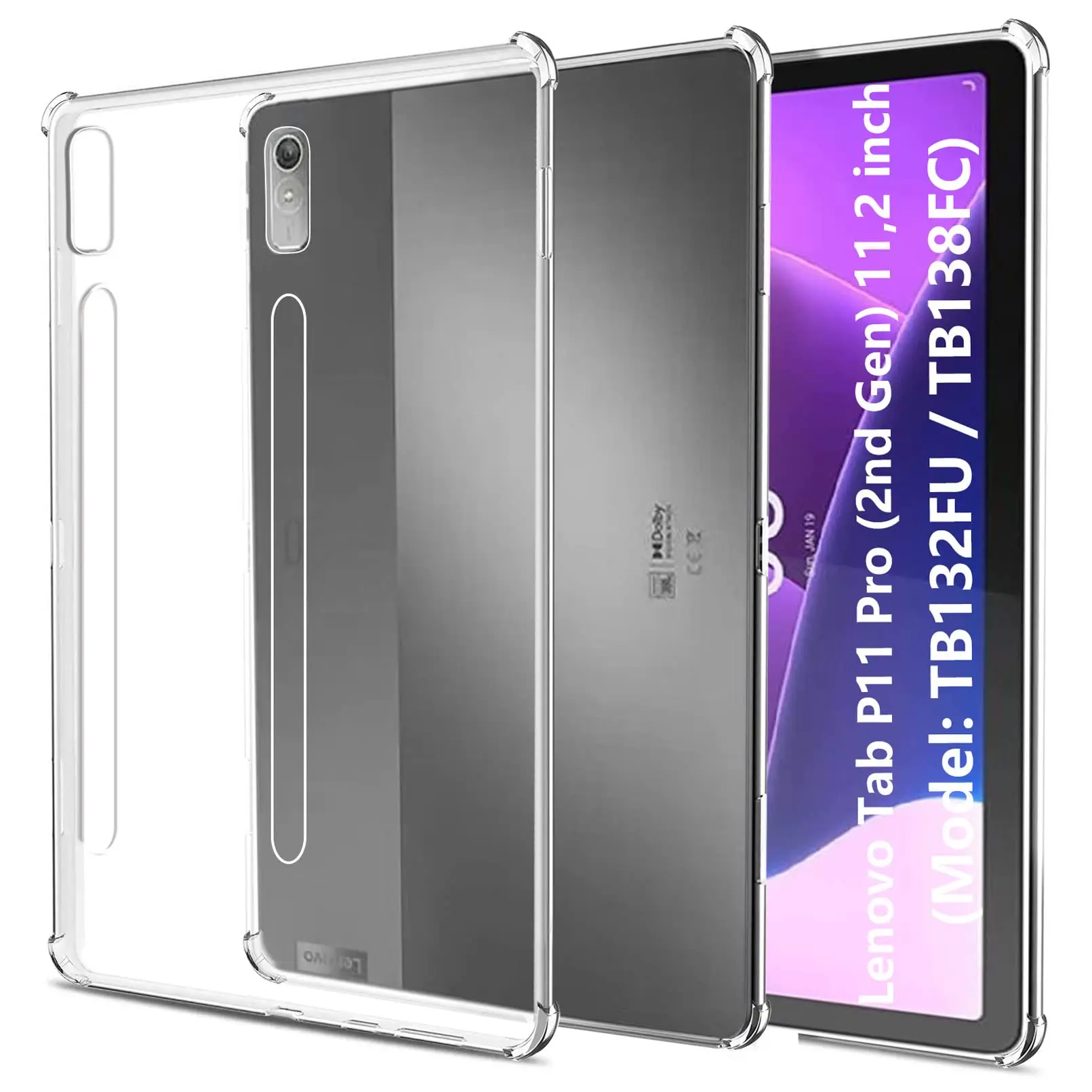 

Прозрачный чехол для Lenovo Tab P11 Pro (2-го поколения), 11,2-дюймовый TB132/TB138, противоударная прозрачная задняя крышка из ТПУ для xiaoxin pad pro 2022