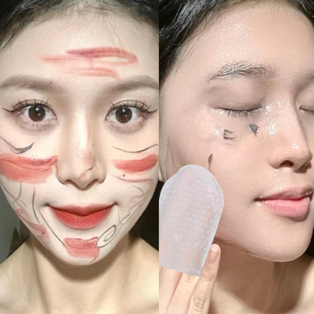 Disposable Makeup Remover Cotton Pad U-Shaped Pocket Face Removing Tools Non-woven Fabric Cleaning Paper Wipe Cosmetic Pads