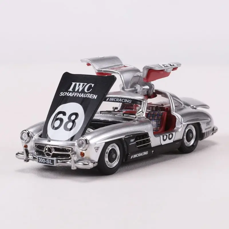 Classic classic car fully open 1:64 Mercedes-Benz 300SL gull-wing door alloy simulation car model collection ornaments collectio