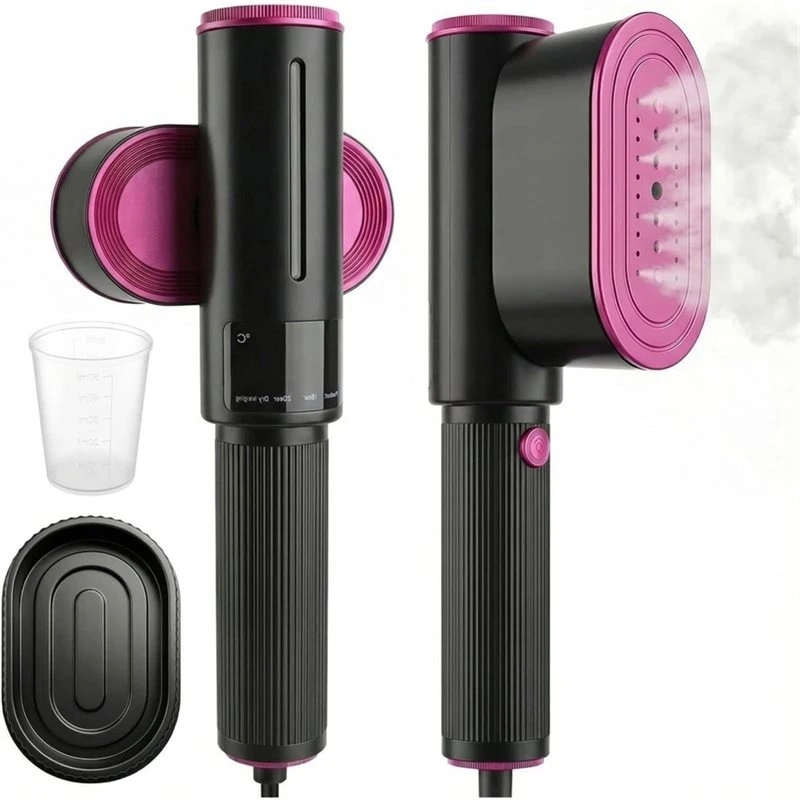 AC39-Travel Steamer& Iron 1200W Portable 2 In 1, Large Heat Panel With 90° Rotatable Head, Eu Plug For Clothes