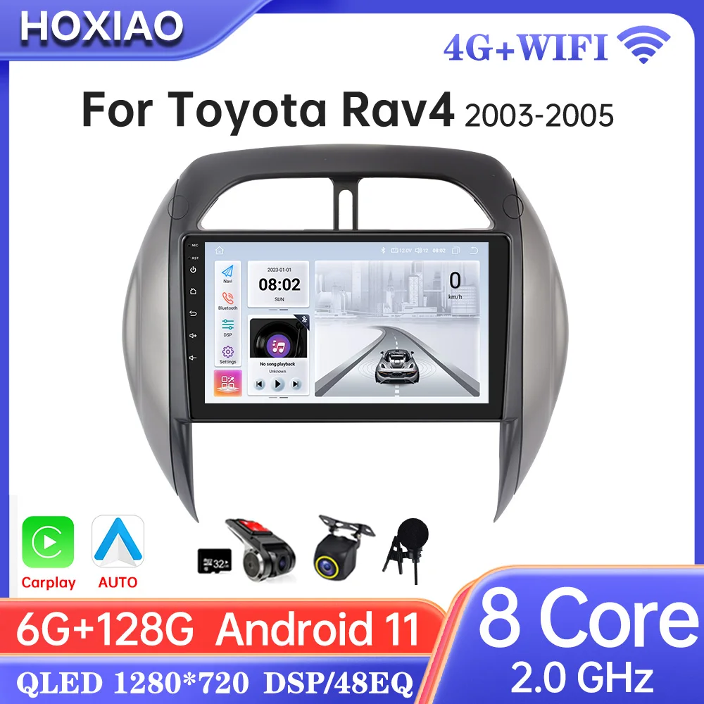 Car Radio For Toyota RAV4 2 CA20 CA20W XA20 2003 2004 2005 Wireless CarPlay Android Auto 4G DSP Car Multimedia GPS DVR autorad