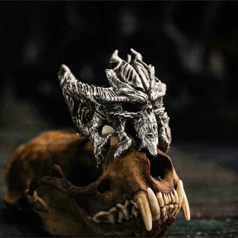 Domineering Dragon Head Rings for Men Women Opening Adjustable Dragon Quest Rings Party Personality Statement Jewelry