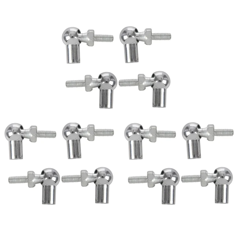AB47-6Mm Male Female Thread L Shaped Ball Joint Rod End Bearings 12Pcs