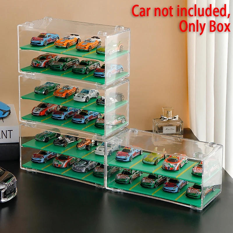 1Pc Hotwheels Cars Diecast Storage Acrylic Dustproof Box 1:64 For Hot Wheels Transparent Display Box Car Model Toy Cabinet Rack