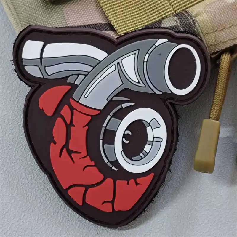 Parche táctico PVC turbina con velcro para chaleco y mochila militar - imagen 3