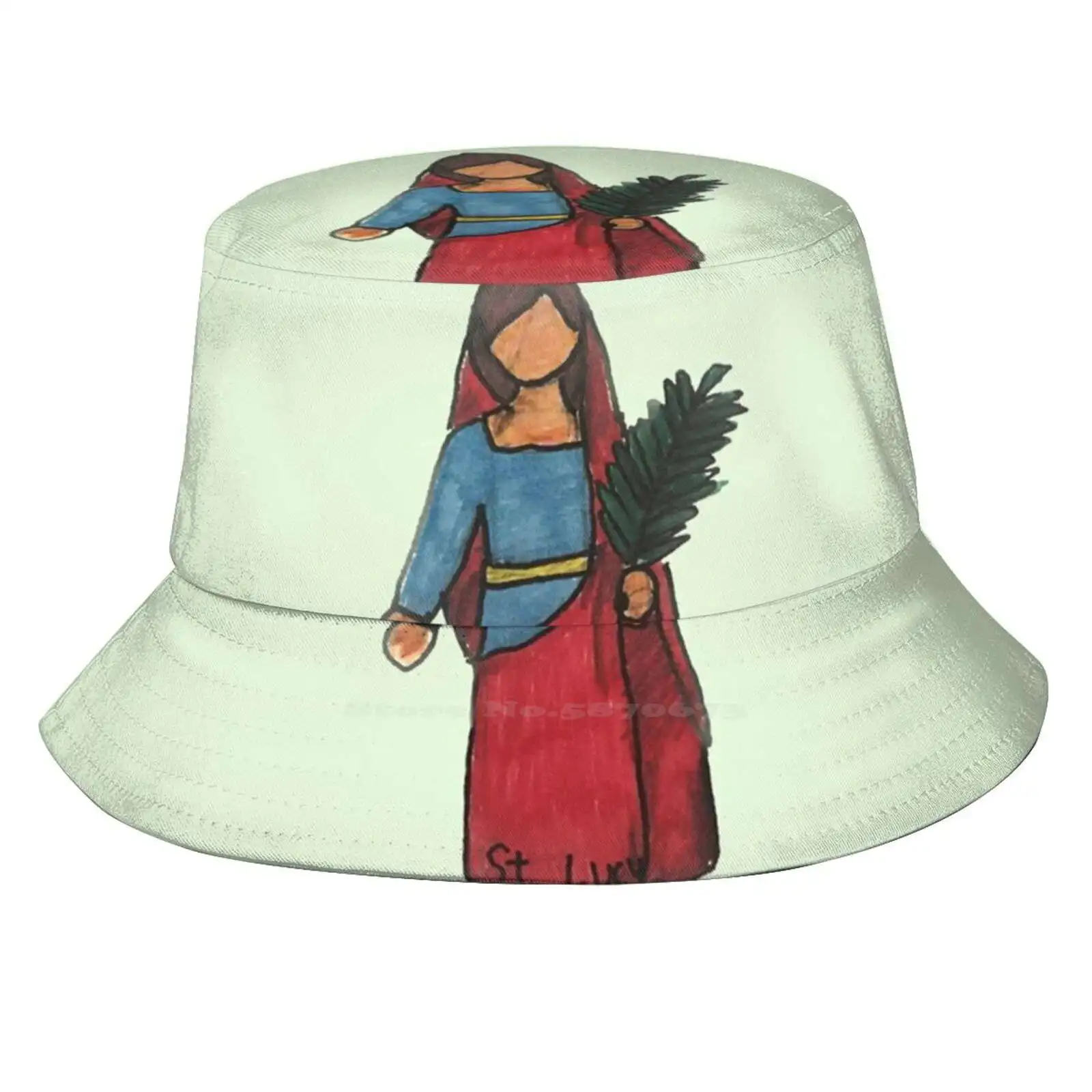 St. Lucy Fisherman's Hat Bucket Hats Caps Catholic St Lucy Saint Lucy Prayer Saints Christian Faith