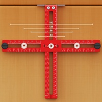 Cabinet Hardware Jig Aluminum Alloy Cabinet Handle Drill Guide Drawer Pull Punch Locator Adjustable Wood Drilling Template