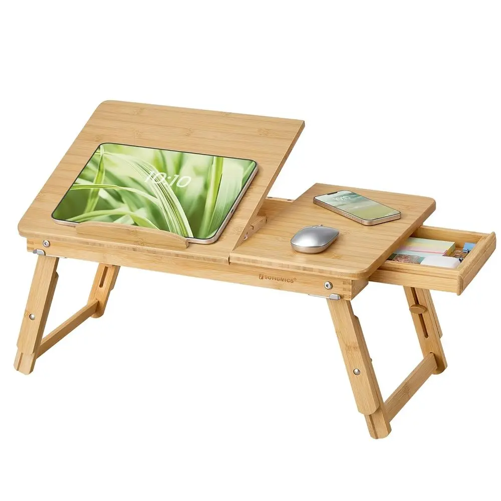 

Bed Laptop Desk, Adjustable Angle and Height, Portable for Reading Writing Breakfast, Bamboo