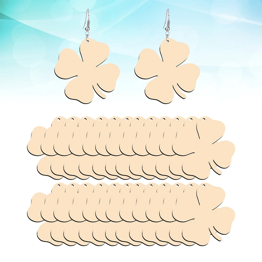 

50 Pcs Wooden Earrings Locket Accessories Party Decor Eardrop Casual Jewelry Label