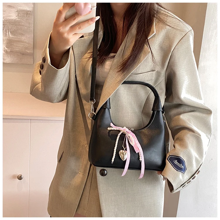 Design Pu Leather Korean Fashion Women Handbags And Purses 2024 Y2K Female Retro Solid Color Crossbody Bags Shoulder Bags