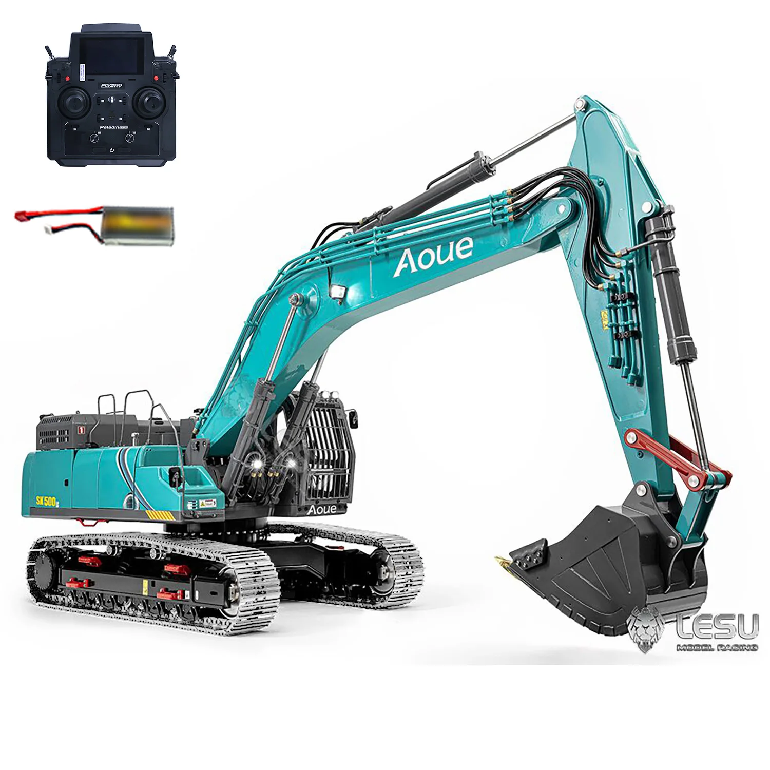 Toy 1/14 LESU AOUE-SK500 RC Hydraulic Metal Excavator Ready to Go Digger Remoted Construction Trucks PL18EVLite Light System