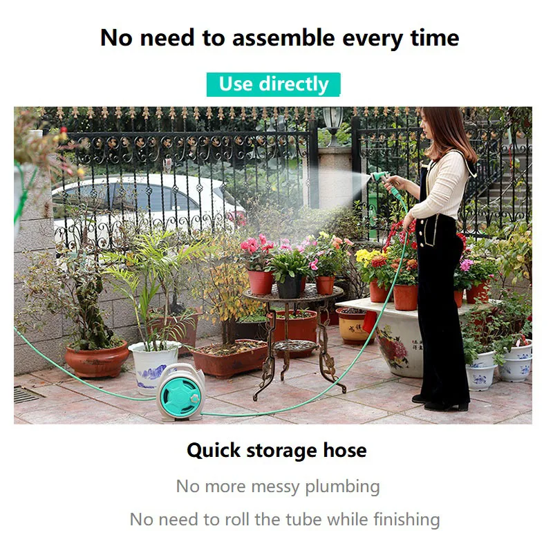 Mini Hose Car Watering Hose Reels For Garden and Vegetable Patch Water Gun Garden Sprayer Pressure Washer Home Storage Convenien