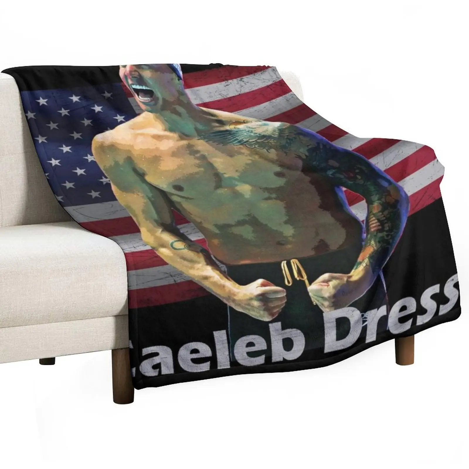 

Caeleb Dressel USA swimming team Throw Blanket Soft Bedroom Blanket for Night Sleeping