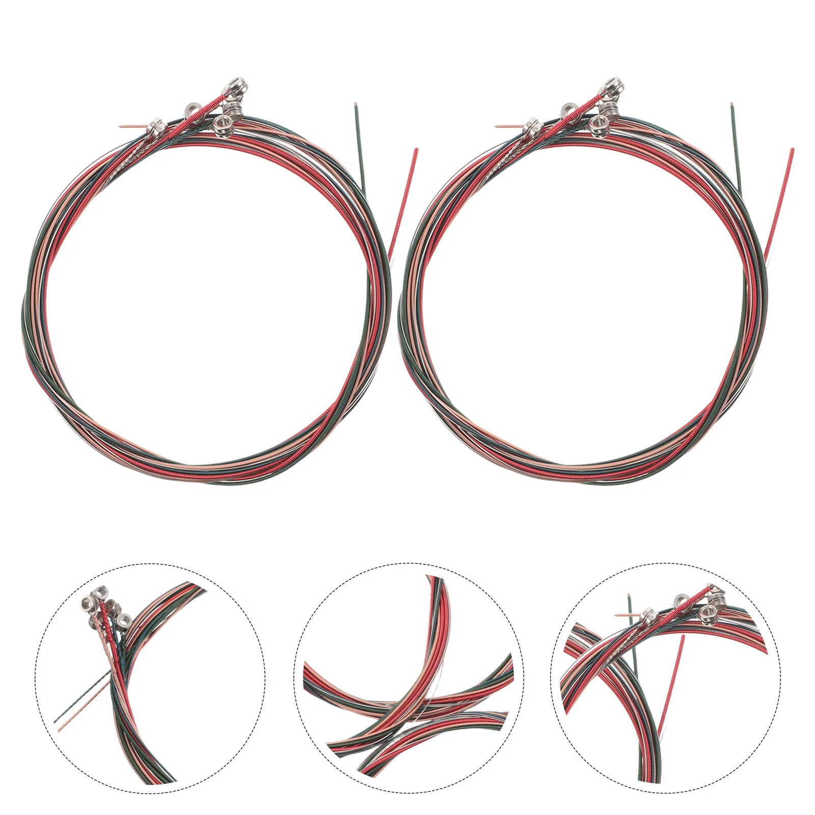 

8Sets Colored Steel Acoustic Guitar Strings Replacement Kit Bright Clear Tone High Strength Easy Installation Maintenance Tool