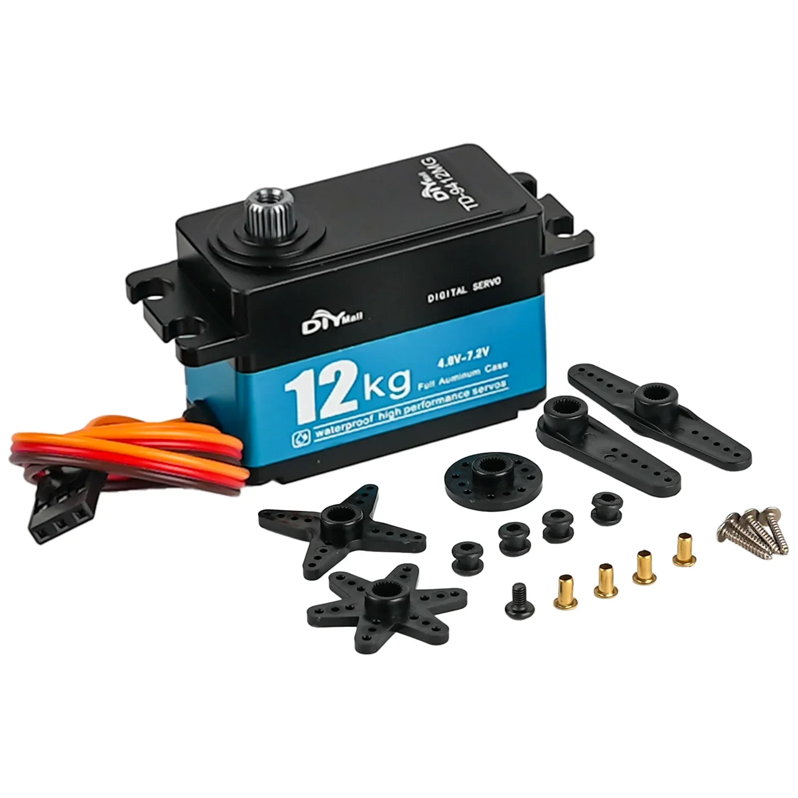 4 Uds TD-9412MG 12KG Servo Digital de perfil bajo Motor de cepillo de carbono de Metal completo 180/270/360 grados modelo corto para coches RC 1:10 1:8