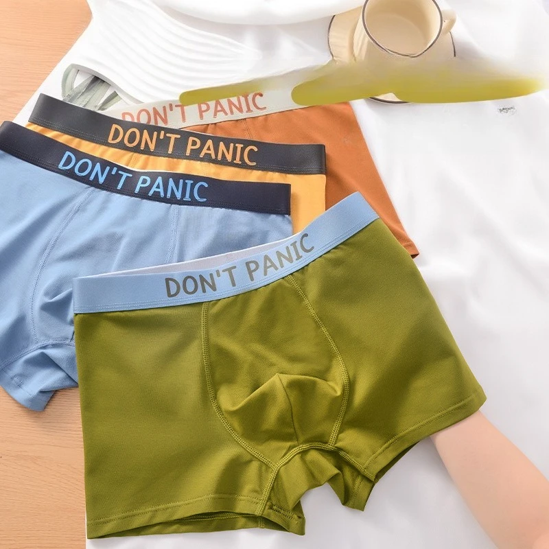 

New Men Pure Cotton Boxer Shorts Underwear Solid Color Comfortable Boxer Briefs Men's Underwear Mid-rise Loose Boxer Shorts