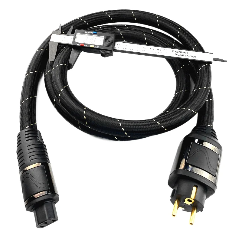 Hi-end Audio PerfectWave AC12 C13 Power Cable EU Plug Single Crystal Copper HiFi Audio Power Cord