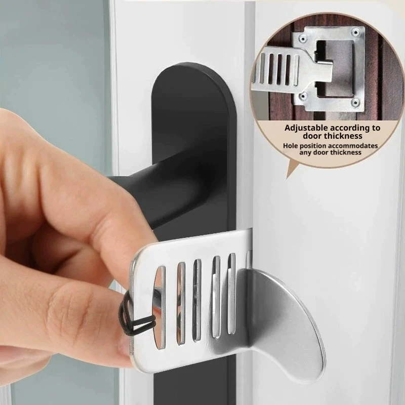 8cm Stainless Steel Door Lock Stopper, Portable Anti-Theft Door Blocker, Practical Security Tool for Home and Travel