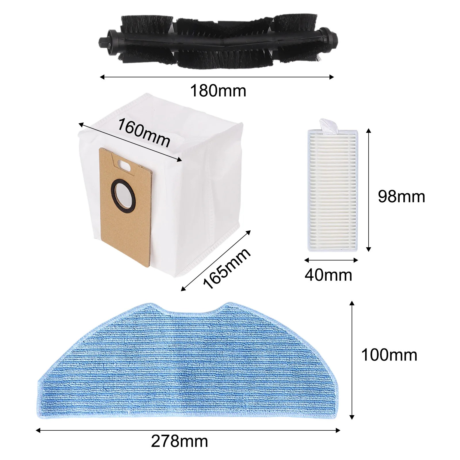 Robot Vacuum Parts for Tapo RV30 Max Plus RV30 Max RVV20 Max for Plus RV20 Max Includes Essential Brushes Filters and Wipes