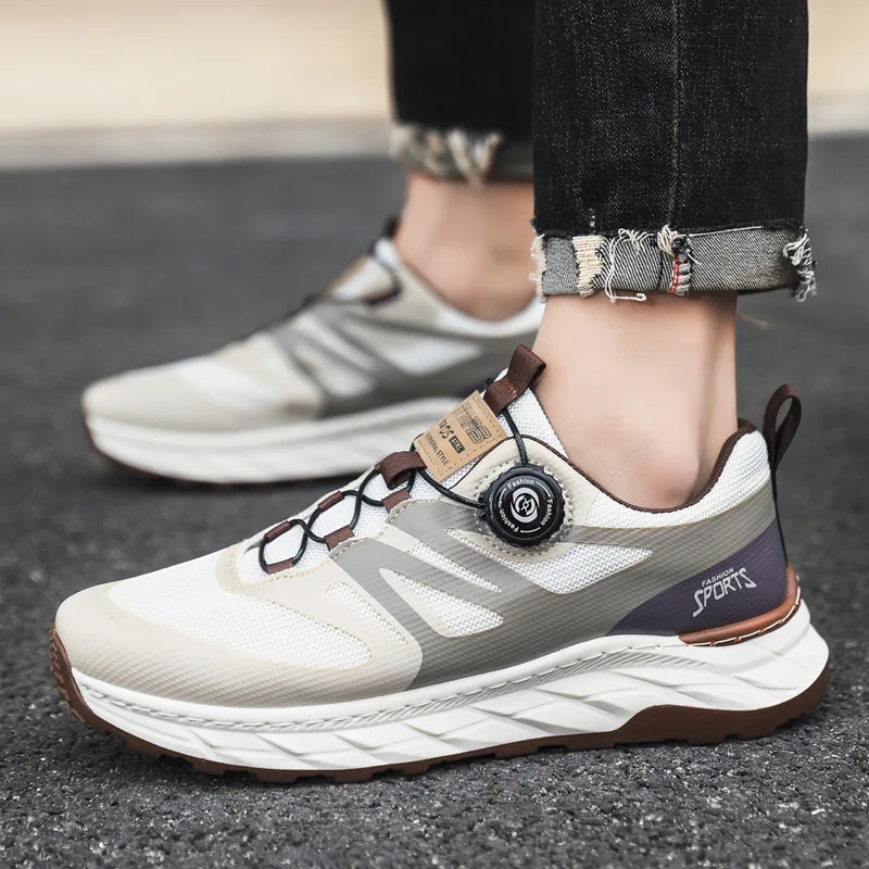 2024 nuove scarpe sportive Casual comode antiscivolo traspiranti con bottone rotante scarpe da corsa all'aperto ultraleggere sneakers