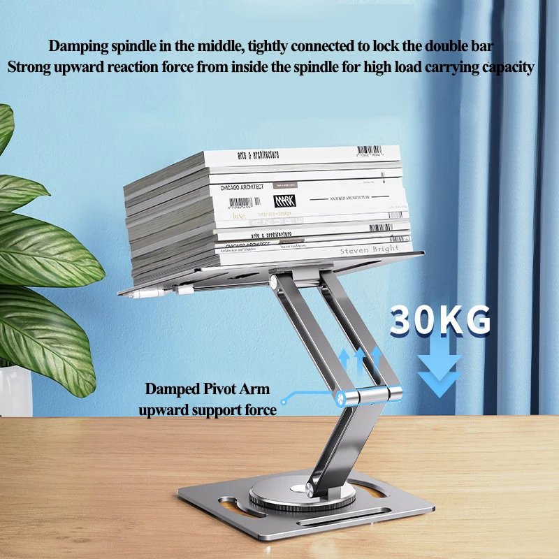 Imagem -06 - Oatsbasf 360 Alumínio Rotável Laptop Stand Altura Ângulo Ajuste Tablet Desktop Titular Multifuncional Leitura Livro Bracket