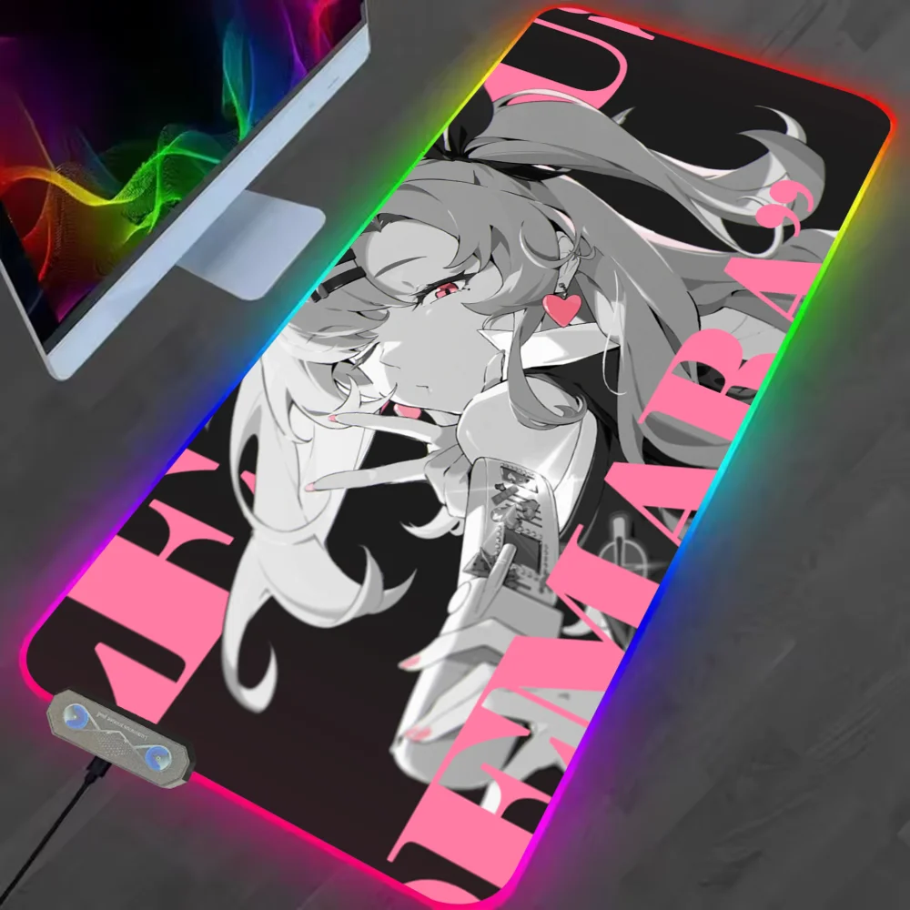 Zenless Zone Zero ZZZ Lycaon Ellen S Mouse Pad RGB LED Light Non-Slip Rubber Base Waterproof Office PC Home Best Price Desk-Mat