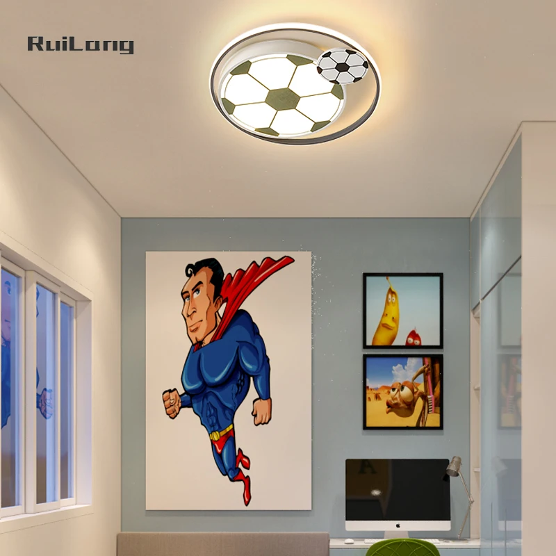 Imagem -06 - Criativo Led Teto Luz para o Quarto das Crianças Futebol Lustre Cartoon Cool Soccer Lamp Lustre para Bebés Meninos Decoração do Quarto