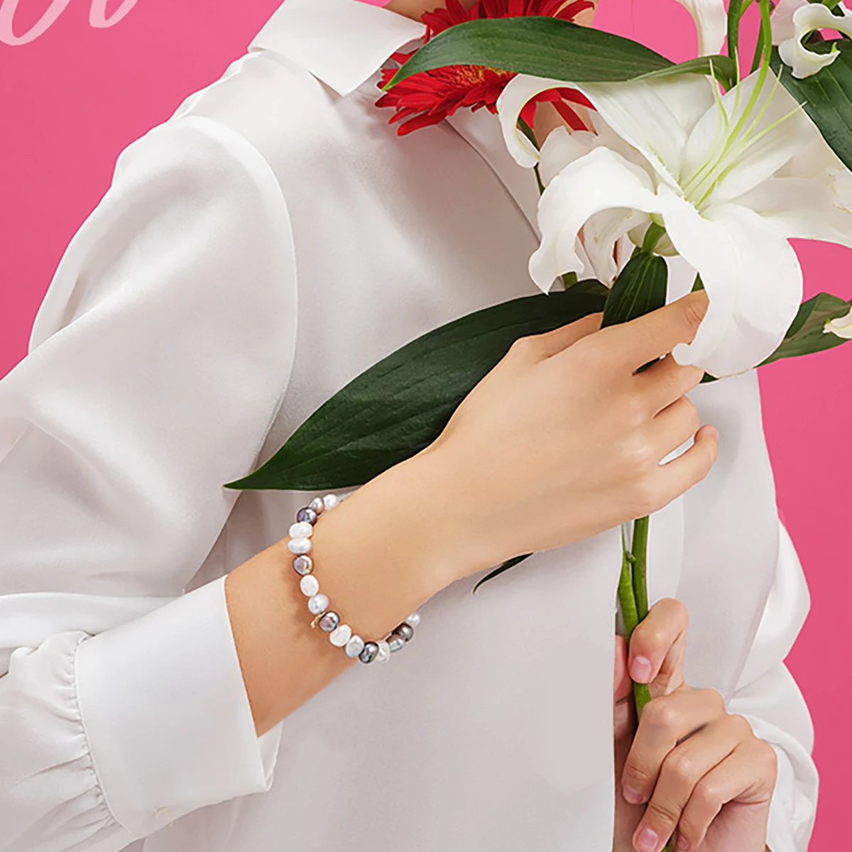 

Colored Baroque Freshwater Pearl Bracelet Handmade Bracelet Elastic Rope Bracelet Fashion Jewelry Gift Accessories