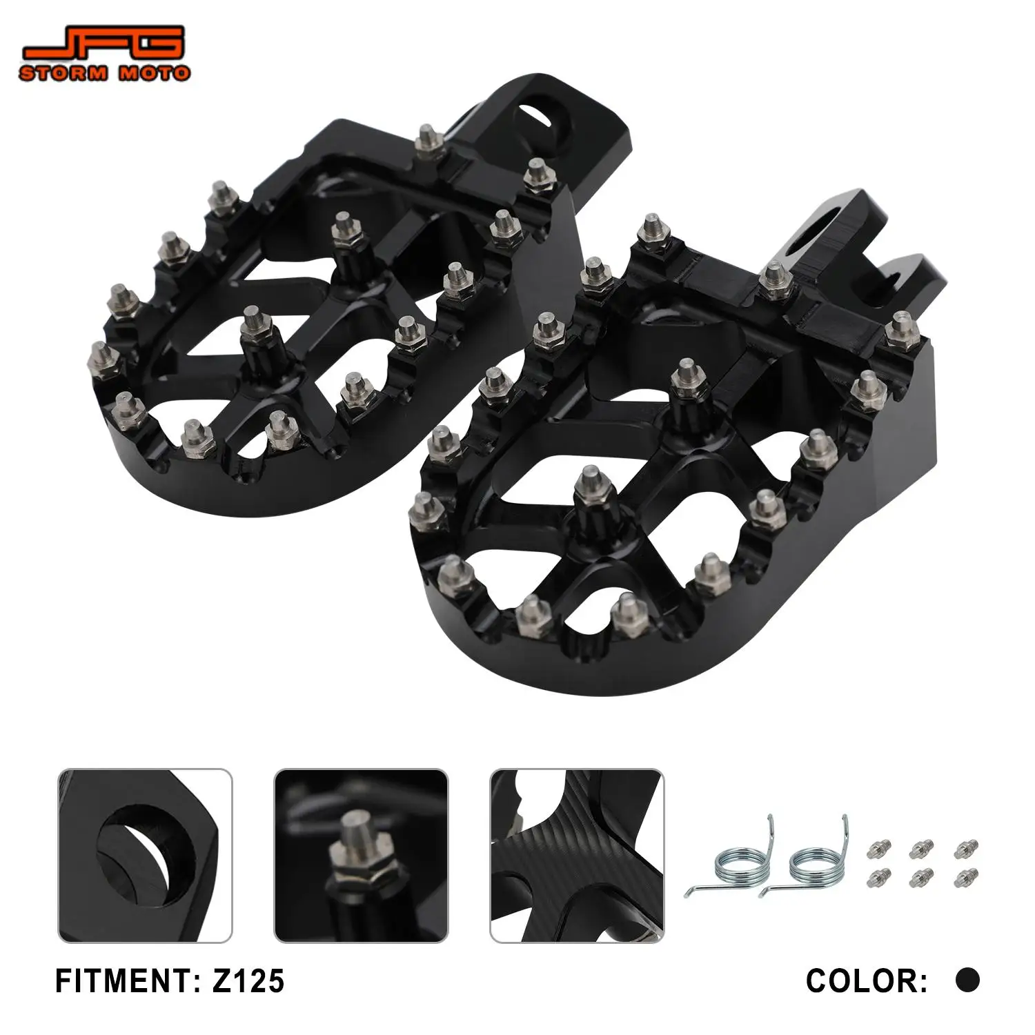 Footpegs Motorcycles Accessories Foot Pedals 6061 CNC Aluminum For Kawasaki Z125 Z 125 Motocross Dirt Pit Bike Off-road Vehicle