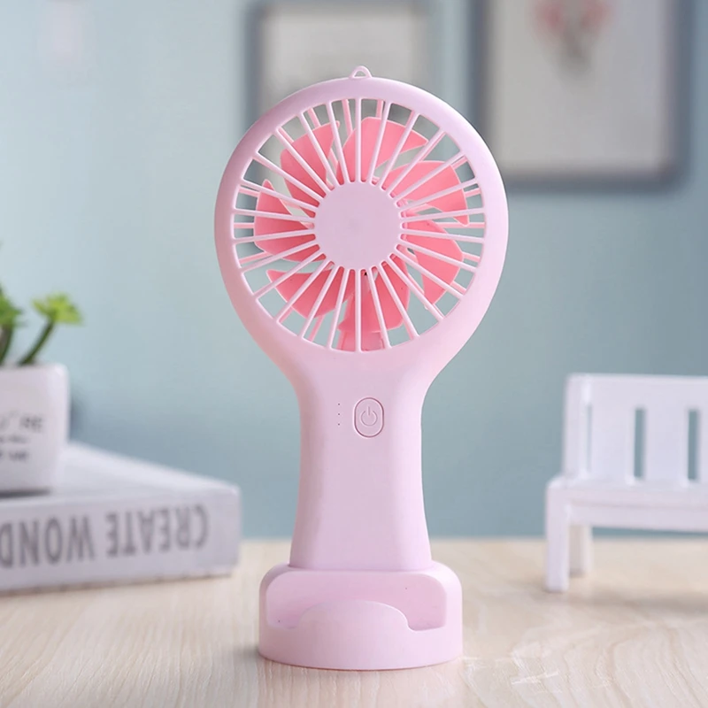 Handheld Mini Fan Portable USB Charging Convenient Small Fans Catapult Pocket Hand-Held Fan With Base Outdoor Fan