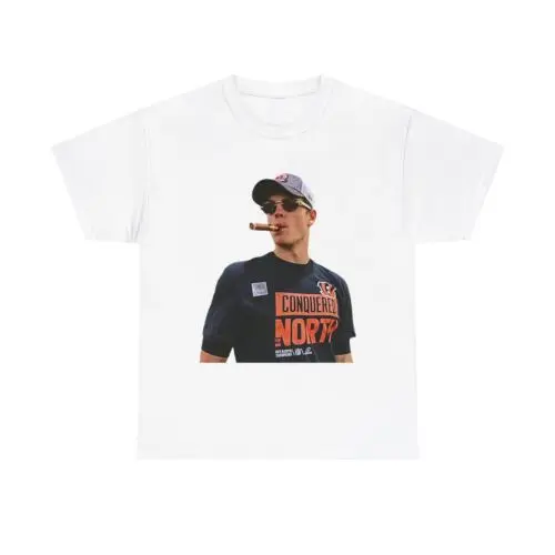 Joe Burrow Smoking Cigar T Shirt Cincinnati Bengals graphic tee