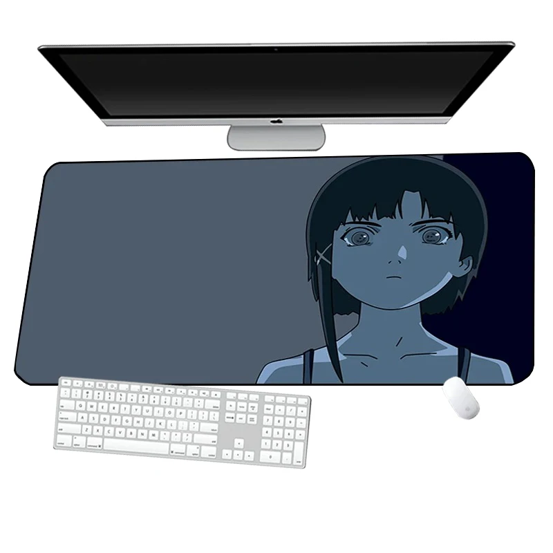 Gaming Mouse Pad Cartoon Lain Keyboard Mat Deskmat Mousepad Gamer Desk Protector Pc Accessories Anime Kawaii Cute Mause Pads